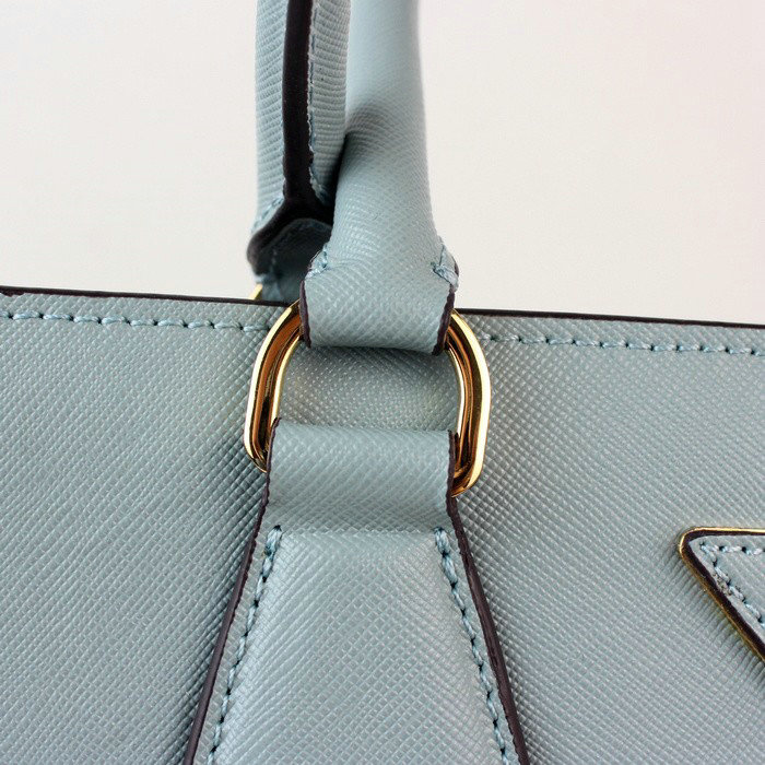 2014 Prada Saffiano Leather Tote Bag for sale BN2438 lightblue & darkblue
